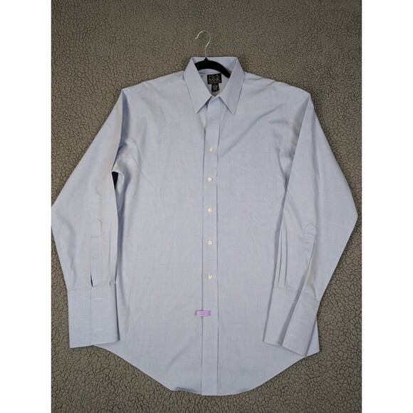 Jos. A. Bank Dress Shirt Men's Blue Long Sleeve Size 16 1/2 - 34 Tailored Fit - Picture 1 of 12